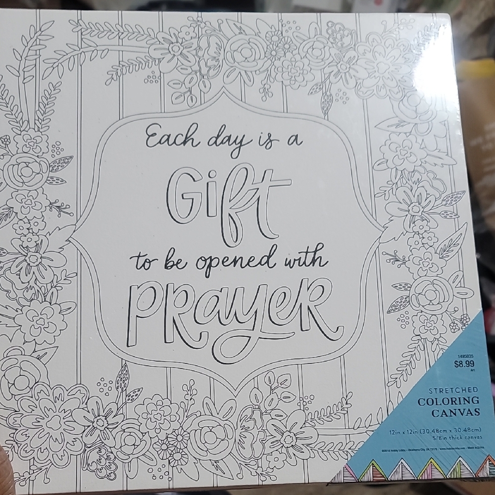 Hobby Lobby Black and White Coloring Canvas